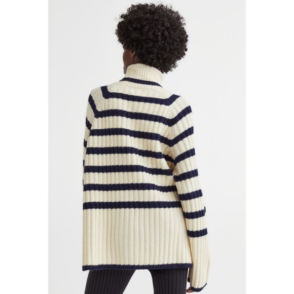 H&m rib knit turtleneck striped sweater - Picture 4 of 5